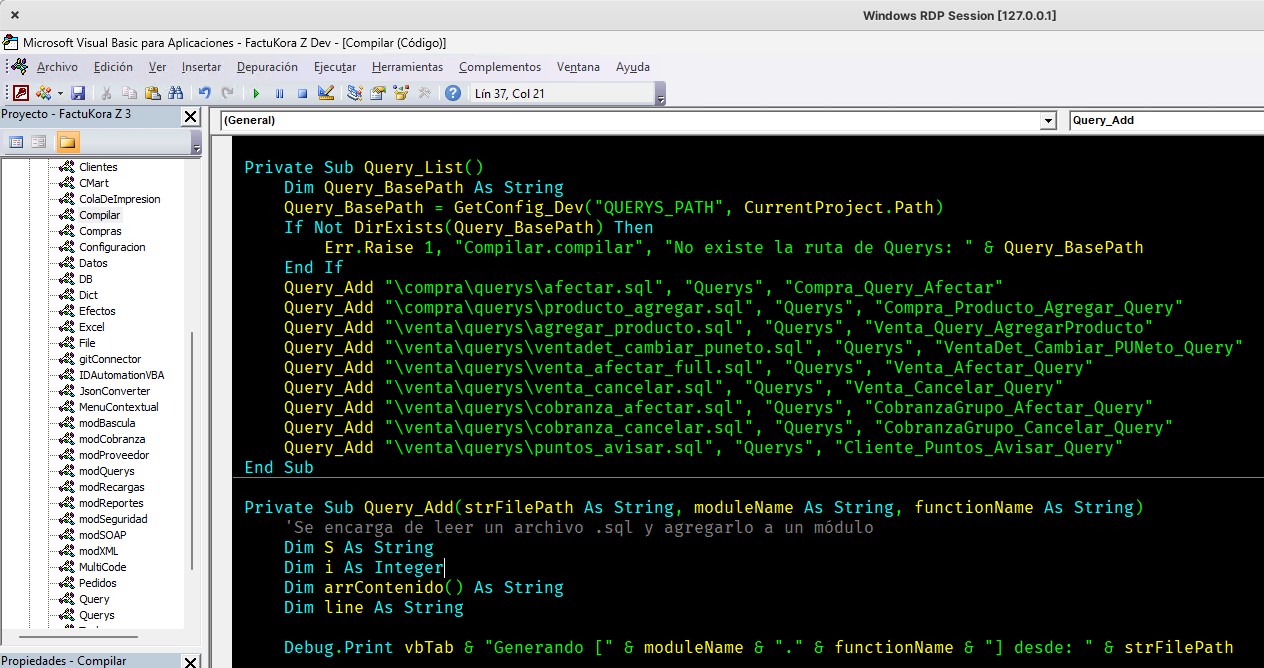 importar las consultas SQL desde VBA